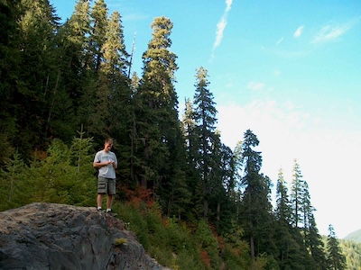 Jamon standing on a ridge in 2002